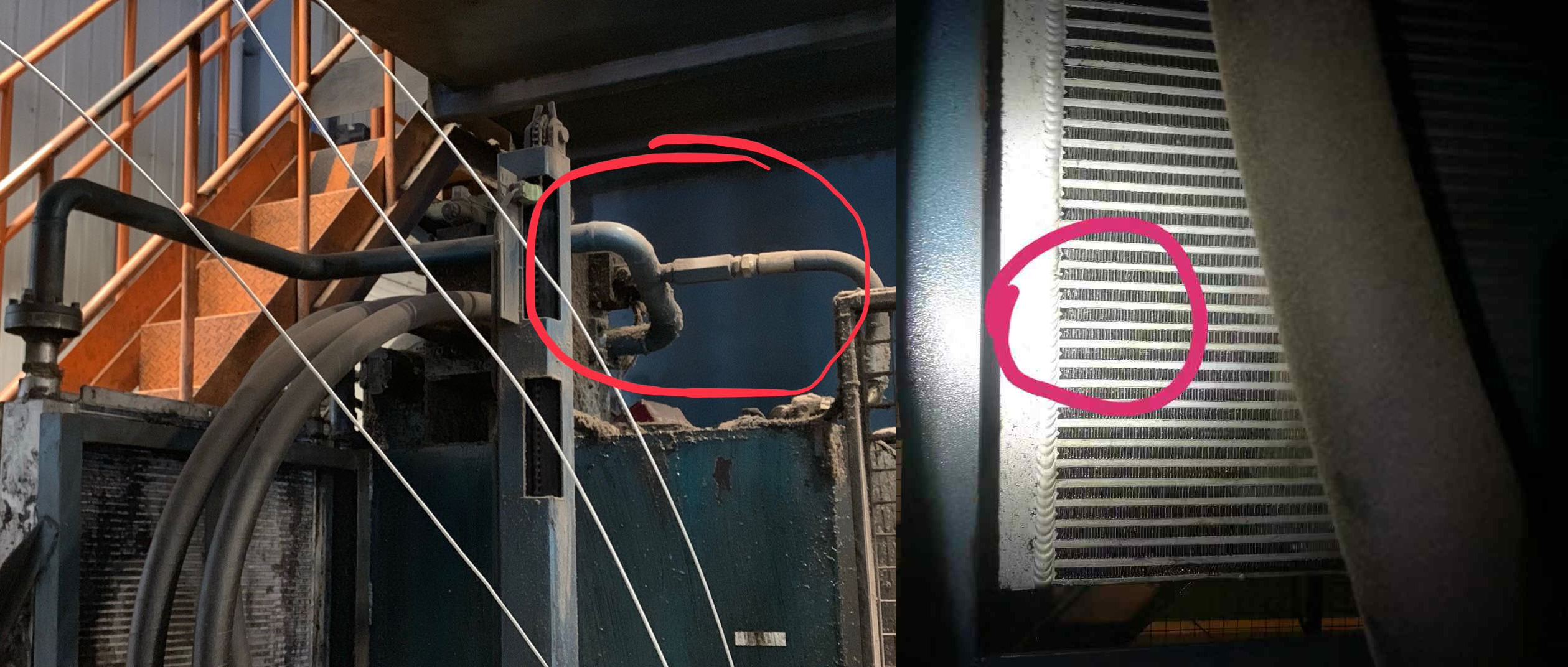 液壓油風冷卻器漏油案例